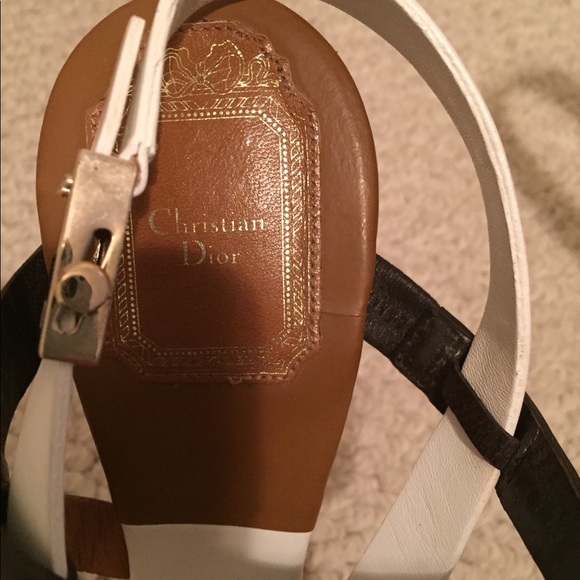 Christian Dior color block leather slingback 37.5 - Picture 6 of 16
